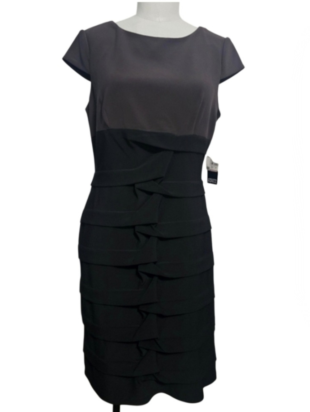 Adrianna Papell Sheath Cap Sleeve Cocktail Formal Dress Sz 12